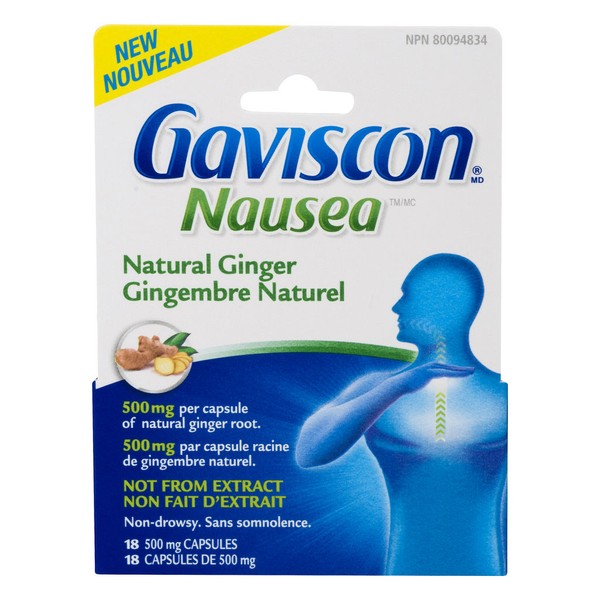 GAVISCON NATURAL NAUSEA, 18 Capsules