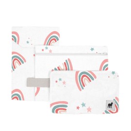 Nap Baby Set de 3 Estuches Organizadores para Toallitas Húmedas, Pañaleras, para guardar mudas de ropa, pañales ecológicos, con cierre, impermeable y espacioso - Arcoiris Love