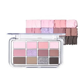 ESPORE Eyecoa Palette #2, Savage Mauve, 0.3 oz (9 g), 12 Colors, Eyeshadow Palette, Brevet Summer, Pink Mauve, Bluish Pink, Can Be Completed At One Stroke, Base, Teardrop Bag, Glitter, Blow, Lame,