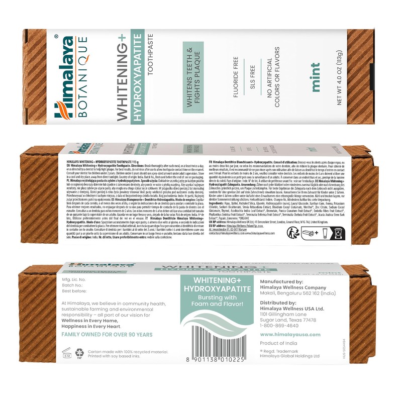 Himalaya Botanique Whitening Toothpaste with Hydroxyapatite 113g