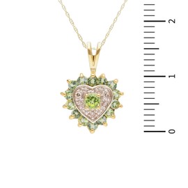 Ivy Gems 9ct Yellow Gold Peridot & 0.015ct Diamond Heart Pendant with 46cm Chain