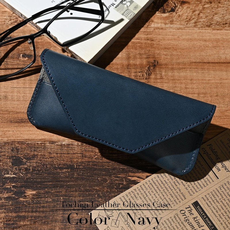 Naru Tochigi Leather Glasses Case, Eyeglass Case, Genuine Leather, Stylish,