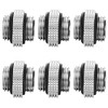 Dracaena 6 Pack G1/4" Thread, Male to Male Mini Extender Fitting with Tighten O-Ring, Compression Fitting for Computer Water Cooling System, Silver