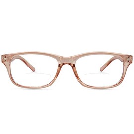 In Style Eyes Seymore Classic Retro Bifocal Reading Glasses Clear Rose, 1.25x