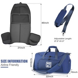 Garment Duffle Bags for Travel, HOMIGLAM Carry on Convertible Garment Bag with Shoe Compartment & Shoulder Strap, 2-in-1 Waterproof Travel Duffle Suit Bag for Business or Weekend Trips, Black