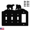 Bear Triple Toggle Light Switch & Single Gang (Rocker-GFCI) Wall