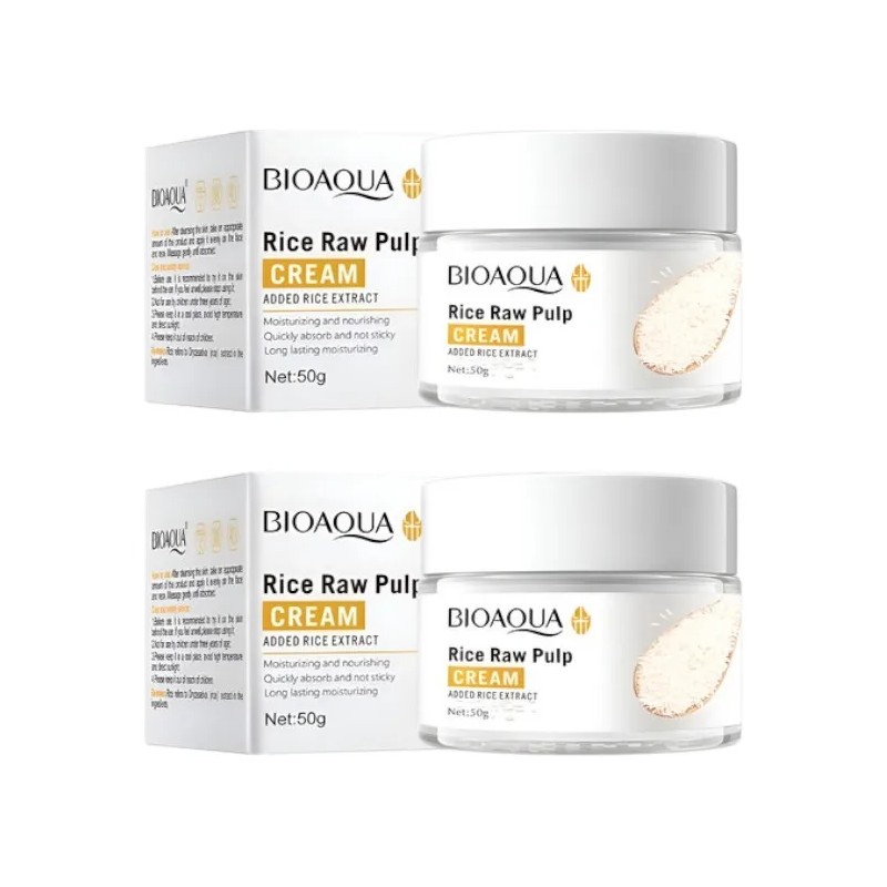 Kit Pzas Crema Facial Bioaqua Rice Raw Pulp 50g Hidratant