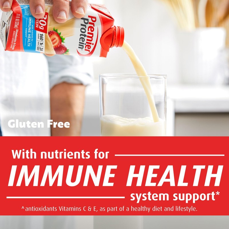 Premier Protein Protein Shake, Strawberries & Cream, 30g Protein, 1g