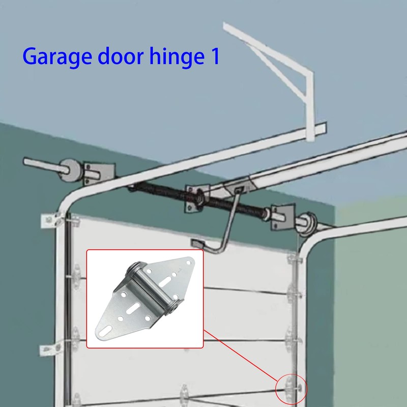 2 Packs Garage Door Hinges #1 with Galvanized Finish -