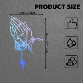 Lyxheth Praying Hand Decal Sticker, Road Premium Vehicle Decals, Praying Hands & Rosary Sticker, Vinyl Bumper Stickers Decorative Car Accessories Fit for Cars Trucks Computer Wall (Multicolour)