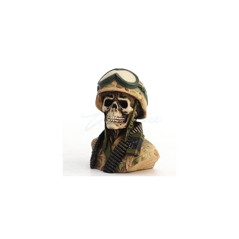 Veronese Design 2 3/4 Inch Military Skeleton Half Bust Miniature