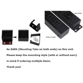 30” Hardwired Power Strip (NO Power Cord), 8 Vertical Outlets (NOT Tamper Resistant), NO Ears (Without mounting tabs on Both Ends), 15A (NOT 20 Amp), Black