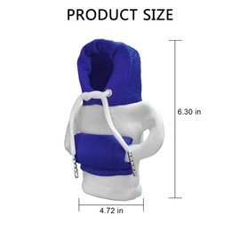 BESULEN Car Gear Shift Hoodie, Funny Vehicle Gearshift Knob Protection Cover, Automotive Interior Shifter Stick Protector Decoration Accessories, Universal for SUV, Sedan, Truck (White/Blue)