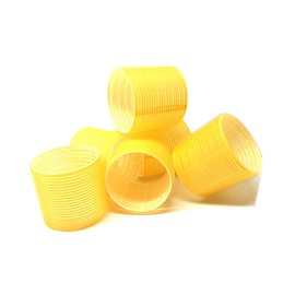 6 Pack Super Jumbo Self Grip Hair Rollers Pro Salon Hairdressing - Big Curlers Create Volume For Long Hair (Yellow)