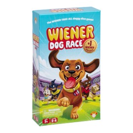 The Wiener Dog Race Game, Easy-To-Learn Dice Game. FETCH & ROLL Two Dice, Add The Best One To Your Dog To Stretch Them Out, Collect Yard Cards To Race To The Finish & Win, Ages 7+ For 2-4 Players