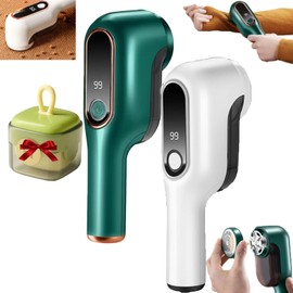 Silksild Glamglide - Lint Glider Glamglide, Electric Lint Remover for Clothes, Fuzz Remover Fabric Shaver, Rechargeable Fabric Shaver, Digital Display, 6 Leaf Metal Sheet (Green+White)