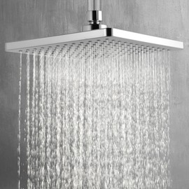 ACA International 8'' Bathroom Overhead Shower Head Rain Shower Head Square Swivel Rainfall Overhead Shower WELS (Chrome)