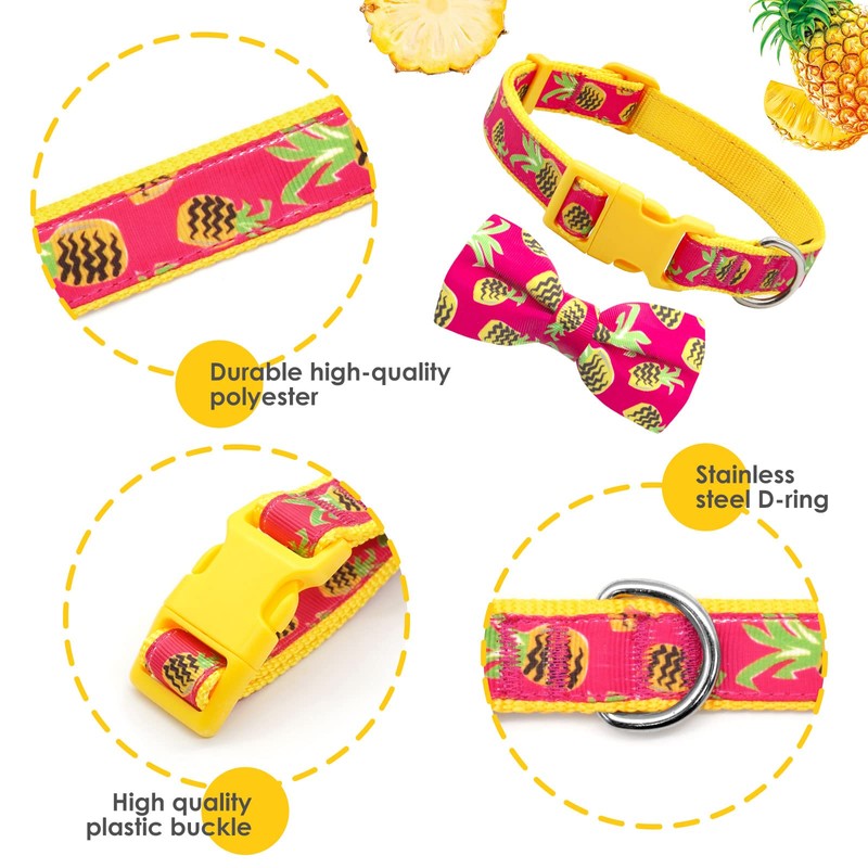 Azuza Bowtie Collar para perro, piña, Pineapple, M (Neck:14'' -