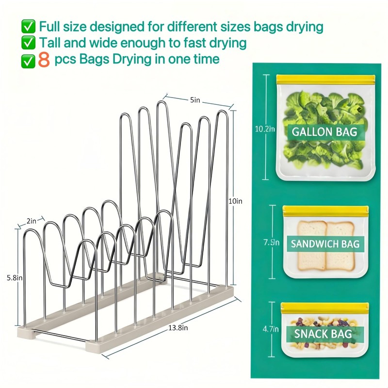 SHILFID Plastic Bag Drying Rack, Reusable Bag Drying Rack for