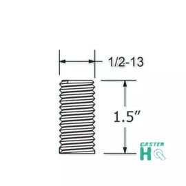 Caster HQ 3" Threaded Stem Swivel Caster 1/2" x 1.5" Long Threaded Stem with Cast Iron