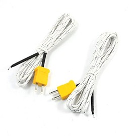 2PCS K Type 0-400C Temperature Sensor Thermocouple Probe 2 Meter 6.6Ft (Pack of 2)