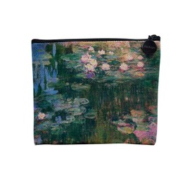 Canvas Bag - Collection Plus Beautiful Painting Classic Modern Romantic Van Gogh De Vinci Rembrandt Klimt - Linen Look Cosmetic Bag - Toiletry Bag - Purse, Monet Nympheas, Cosmetic bag