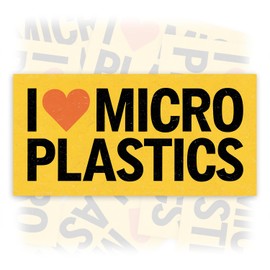 I Love Microplastics | Bumper Sticker or Car Magnet | Funny Waterproof Vinyl Sticker for Trucks Vans Cars [7.5x3.75]