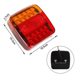 Qiping Set of 2 rear lights for car trailer, 12 V universal rear light with license plate light, with E-mark
