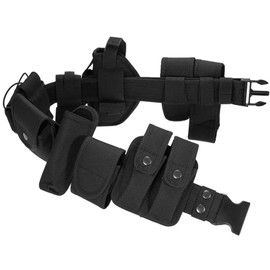 Battle Belt with Accessories 10 in 1 600d Oxford Cloth Utility Belt Adjustable Heavy Duty Tactical Combat for Daily Commuting, Hunting, Simulated Training, Black Tactical Men Gun, Style1, Style1