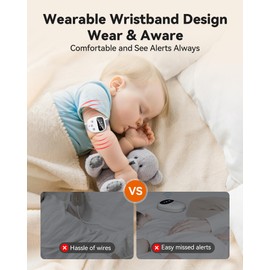 PILSAMAS Bedwetting Alarm for Kids & Adults, Rechargeable Wireless Enuresis Alarm Wristband with LCD Timer, 100ft Range, Silent Vibration - Wearable for Elderly, Dementia Patients & All Ages