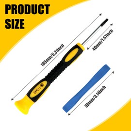 Professional Torx Screwdriver Set 7Pcs Star Security Screwdriver Set with Pry Tool Including T3 T4 T5 T6 T7 T8 T10 for Jewellers Watch Electronics (Yellow)