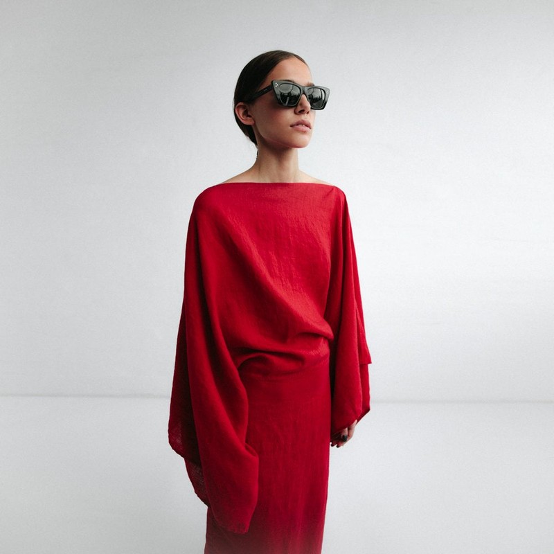 Seaside Tones Kiko Dress - Red, L/XL