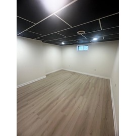 STICKGOO Black Ceiling Tiles 2ft x 4ft, Smooth PVC Ceiling Panel - Waterproof, Fire-Rated, No Breakage - Decor Coverings 24 x 48in - 10 Pack Cover 80 Sq. Ft