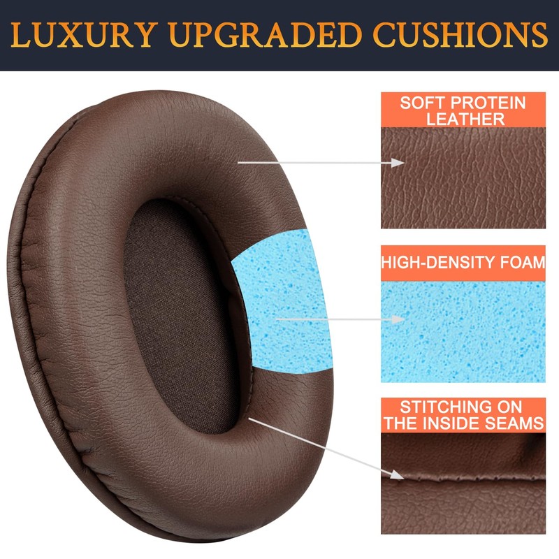 SOULWIT Ear Pads Cushions + Headband Cover, Replacement Kit for