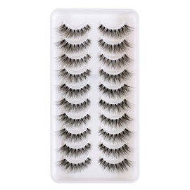 Newcally Wispy Natural False Eyelashes Fake Eye Lashes 10 Pairs Multipack