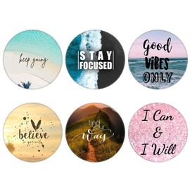 Vernigh (6 Pack Collapsible Cell Phone Grip for Smartphones,Mobile Expanding Cellphone Holder Kicktand for Phone - Positive Quotes