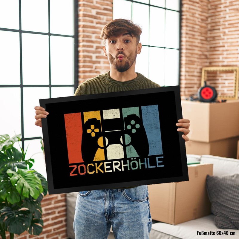 Zockhöhle Door Mat XL in 40 x 60 cm in