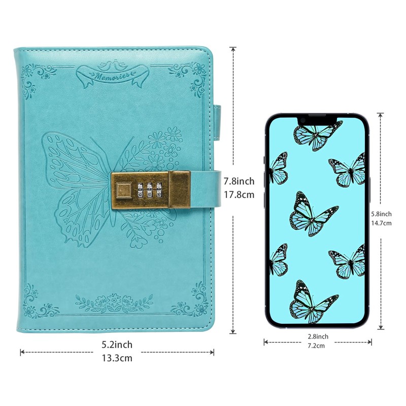 Billtigif Diary with Lock, Journal for Women Girls, Vintage Lock