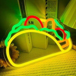 Artlast - Letrero de neón con forma de tacos LED de neón para decoración de pared de restaurante mexicano, decoración de pared de Tacos, decoración de tacos, bar de tacos, fiestas, cocina, recámara,