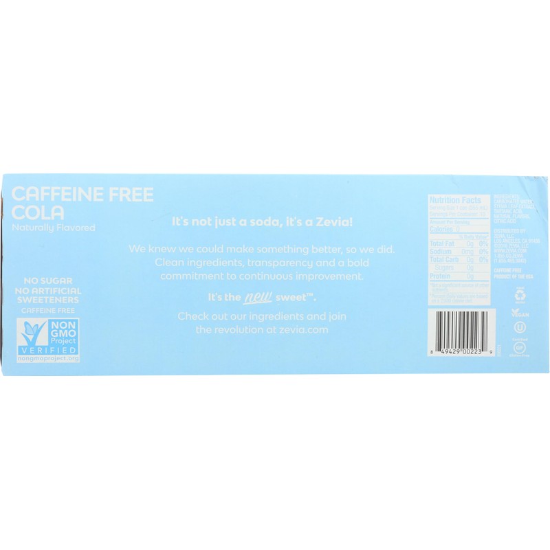Zevia Caffeine Free Cola 12 Fl Oz (Pack of 10)