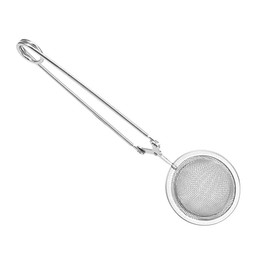 ANCLLO 4 Pack Snap Ball Tea Strainer with Handle for Loose Leaf Tea and Mulling Spices Metal Strainer Perfect Pincer Tea Ball Infuser Tea Filter Tong