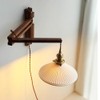 Retro Plug in Wall Sconces Japanese Style Ceramic Folding Lamp
