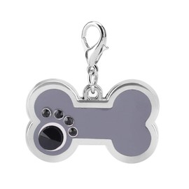 Ichiias Pet ID Tag Aleación Forma de hueso Perro Gato Animal Nombre Identificación Colgante(Gris)