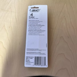 BIC 4 Color Fashion Ball Pen, Medium Point (1.0mm), Assorted, 2-Count