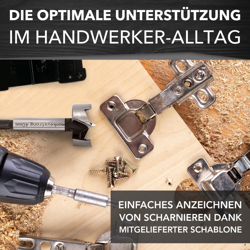 Forstner Drill Bit Set with Depth Stop and Extra Sharp,
