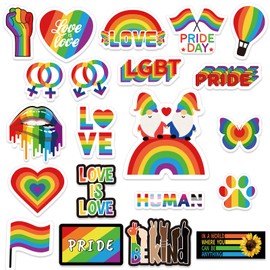 JULMELON Pride Rainbow Magnetic Stickers, 22pcs Pride Car Water-Repellent Magnets Decorations Accessories for Pride Day Parade Supplies Home Fridge Car Bumpers Party Decor