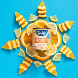 Tetley Super Herbal Sunshine Tea: Lemon & Orange with Vitamin D - 20 Tea Bags, 40 Grams, Naturally Caffeine Free