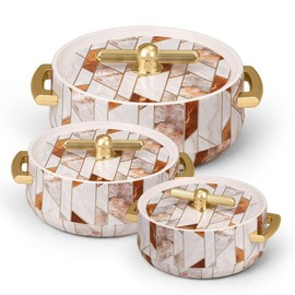 Casserole Set of 3 (1700ml, 1200ml, 600ml) |BPA Free|Keeps Food hot & Fresh for Long Hours.,(Multi Color)