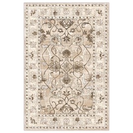 Yamaziot Washable Area Rug, 2x3 Small Entryway Rug Non-Slip Vintage Floral Rug with Rubber Backing, Low Pile Non-Shedding Soft Distressed Floor Carpet for Indoor Door Mat, Kitchen, Laundry Bathroom
