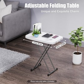 YSHUSTGY Folding Table,30 Inch Adjustable Table,Multi-Functional Personal Activity Table,Easy Folding,Height Adjustable,Small Card Table for Indoor Dining Table,Tv Tray,Small Table,Coffee Table Tray